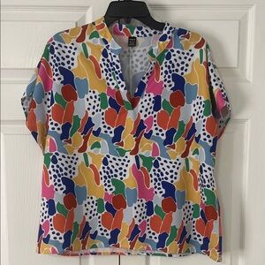 SHEIN Multicolor Abstract Blouse